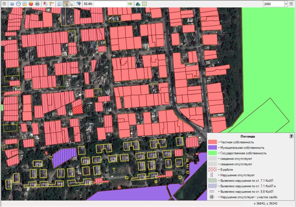 Картографический отчет инвентаризации земельных участков в подсистеме «Муниципальный земельный контроль»