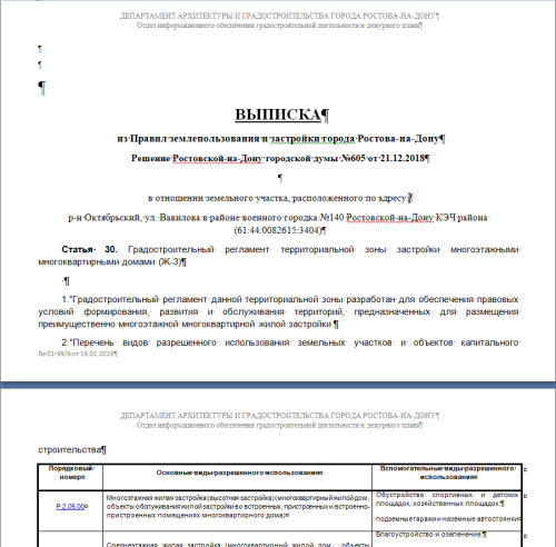 Выписка из правил землепользования. Выписка из правил землепользования